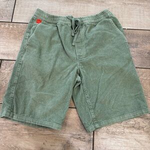 Empyre Corduroy Shorts Mens Green Relax Fit Skater Loose Baggy size Medium